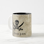 Jolly Roger en Name on  Tweekleurige Koffiemok (Voorkant links)