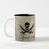 Jolly Roger en Name on  Tweekleurige Koffiemok (Links)