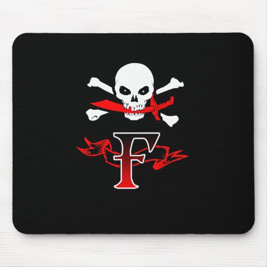 Jolly Roger F Monogram Initiaal Muismat (Voorkant)