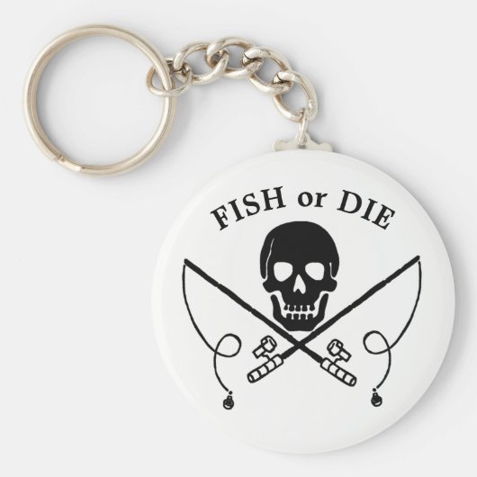Jolly Roger Fisherman Pirate Sleutelhanger (Voorkant)