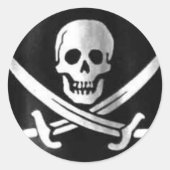 Jolly Roger Flag Ronde Sticker (Voorkant)