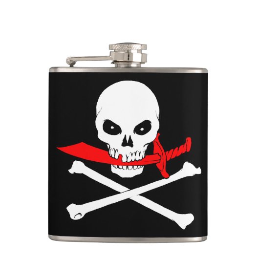 Jolly Roger Flask Heupfles (Voorkant)