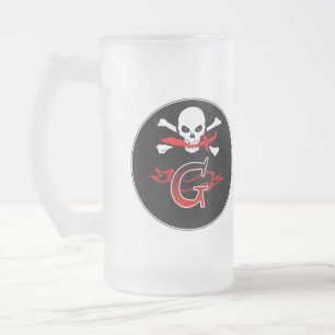 Jolly Roger G Monogram Initiaal Matglas Bierpul