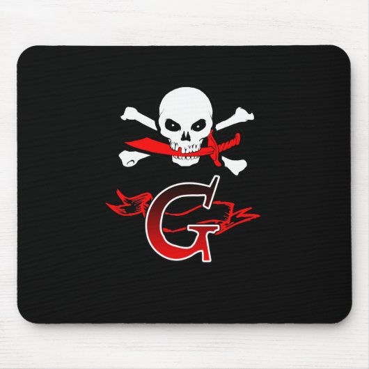 Jolly Roger G Monogram Initiaal Muismat (Voorkant)