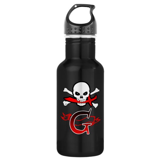 Jolly Roger G Monogram Initiaal Waterfles (Voorkant)