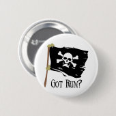 Jolly Roger got Rum Ronde Button 5,7 Cm (Voorkant /achterkant)