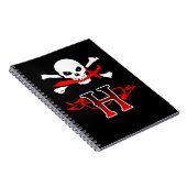 Jolly Roger H Monogram Initiaal Notitieboek (Rechterzijde)