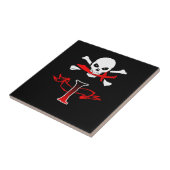 Jolly Roger I Monogram Initiaal Tegeltje (Zijkant)