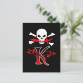 Jolly Roger K Monogram Initiaal Briefkaart (Staand voorkant)