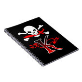 Jolly Roger K Monogram Initiaal Notitieboek (Rechterzijde)