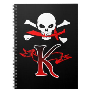 Jolly Roger K Monogram Initiaal Notitieboek