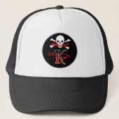 Jolly Roger K Monogram Initiaal Trucker Pet (Voorkant)