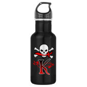 Jolly Roger K Monogram Initiaal Waterfles (Voorkant)