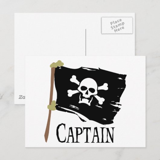 Jolly Roger Kapitein Briefkaart (Voorkant / Achterkant)