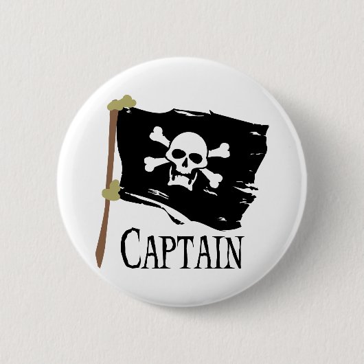 Jolly Roger Kapitein Ronde Button 5,7 Cm (Voorkant)