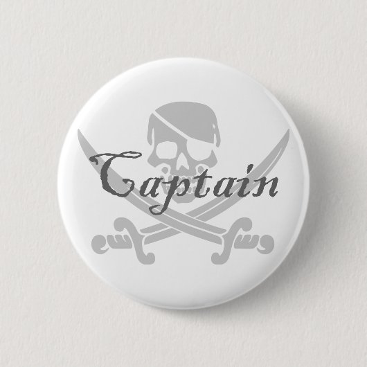 Jolly Roger Kapitein Ronde Button 5,7 Cm (Voorkant)