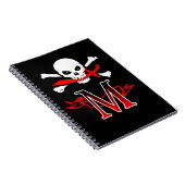 Jolly Roger M Monogram Initiaal Notitieboek (Rechterzijde)