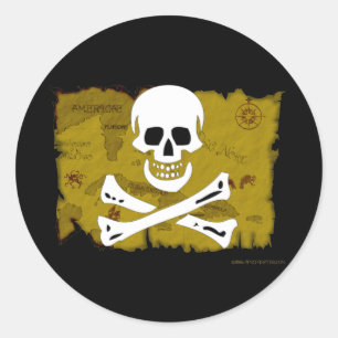 Jolly Roger Map #3 Ronde Sticker