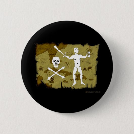 Jolly Roger Map # 5 Ronde Button 5,7 Cm (Voorkant)