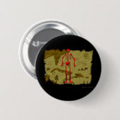 Jolly Roger Map #6 Ronde Button 5,7 Cm (Voorkant /achterkant)