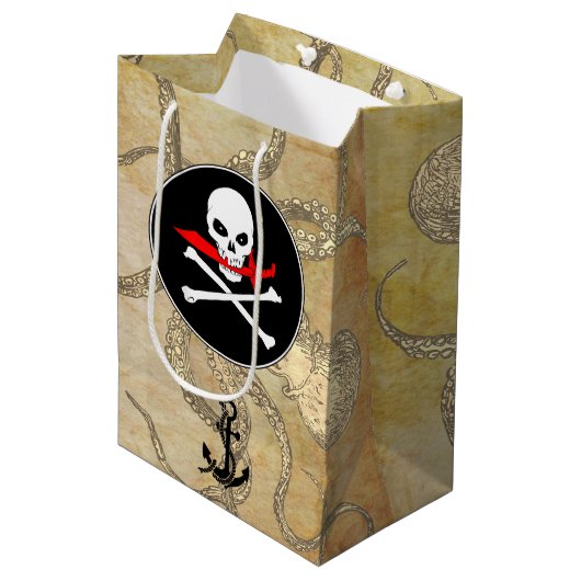 Jolly Roger Medium Cadeauzakje (Voorkant Gekanteld)
