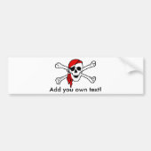 Jolly roger met rode bandana bumpersticker (Voorkant)