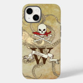 Jolly Roger Monogram Initiaal Case-Mate iPhone Case (Achterkant)