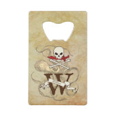 Jolly Roger Monogram Initiaal Creditkaart Flessenopener (Voorkant)