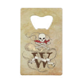 Jolly Roger Monogram Initiaal Creditkaart Flessenopener (Achterkant)