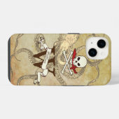 Jolly Roger Monogram Initiaal iPhone Hoesje (Achterkant horizontaal)