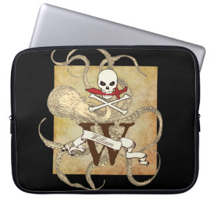 Jolly Roger Monogram Initiaal Laptop Sleeve