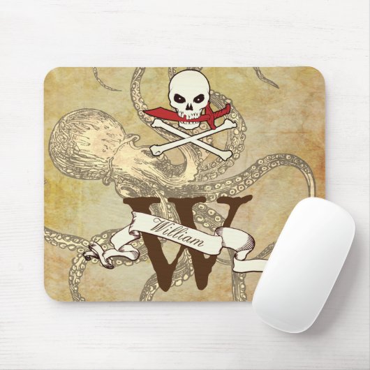 Jolly Roger Monogram Initiaal Muismat (Met muis)