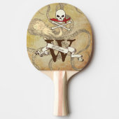 Jolly Roger Monogram Initiaal Ping Pong Paddle Tafeltennisbatje (Voorkant)