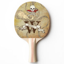 Jolly Roger Monogram Initiaal Ping Pong Paddle