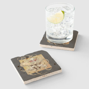 Jolly Roger Monogram Initiaal Stenen Onderzetter