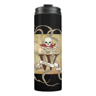Jolly Roger Monogram Initiaal Thermosbeker