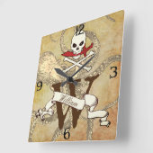 Jolly Roger Monogram Initiaal Vierkante Klok (Hoek)