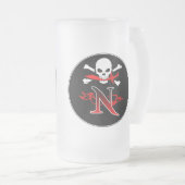 Jolly Roger N Monogram Initiaal Matglas Bierpul (Voorkant rechts)