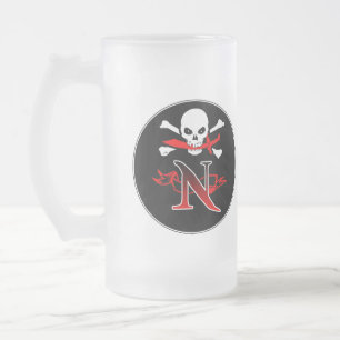 Jolly Roger N Monogram Initiaal Matglas Bierpul