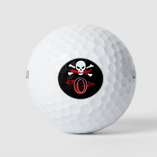 Jolly Roger O Monogram Initiaal Golf Balls Golfballen (Voorkant)