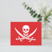 Jolly Roger of Calico Jack Rackham (RED) Briefkaart (Staand voorkant)