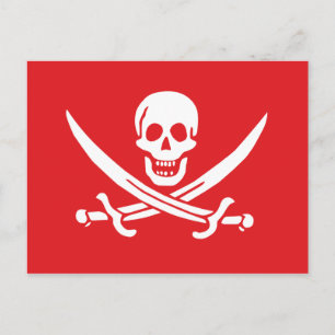 Jolly Roger of Calico Jack Rackham (RED) Briefkaart