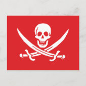 Jolly Roger of Calico Jack Rackham (RED) Briefkaart (Voorkant)