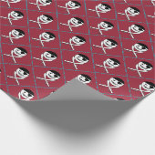 Jolly Roger op Rode Achtergrond met Turquoise Cadeaupapier (Hoek)