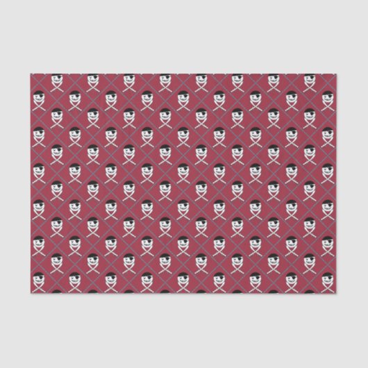 Jolly Roger op Rode Achtergrond met Turquoise Tissuepapier (Voorkant)