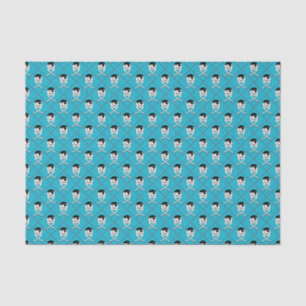 Jolly Roger op Turquoise Background en Red Accent Tissuepapier