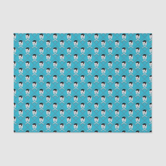 Jolly Roger op Turquoise Background en Red Accent Tissuepapier (Voorkant)