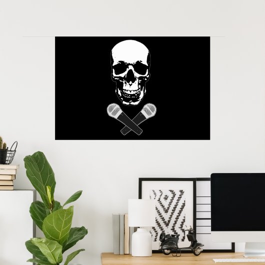 Jolly Roger over de Mic Poster (Thuiskantoor)