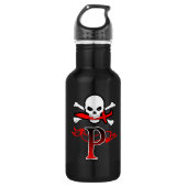 Jolly Roger P Monogram Initiaal Waterfles (Voorkant)