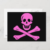 Jolly Roger Pink Briefkaart (Voorkant / Achterkant)